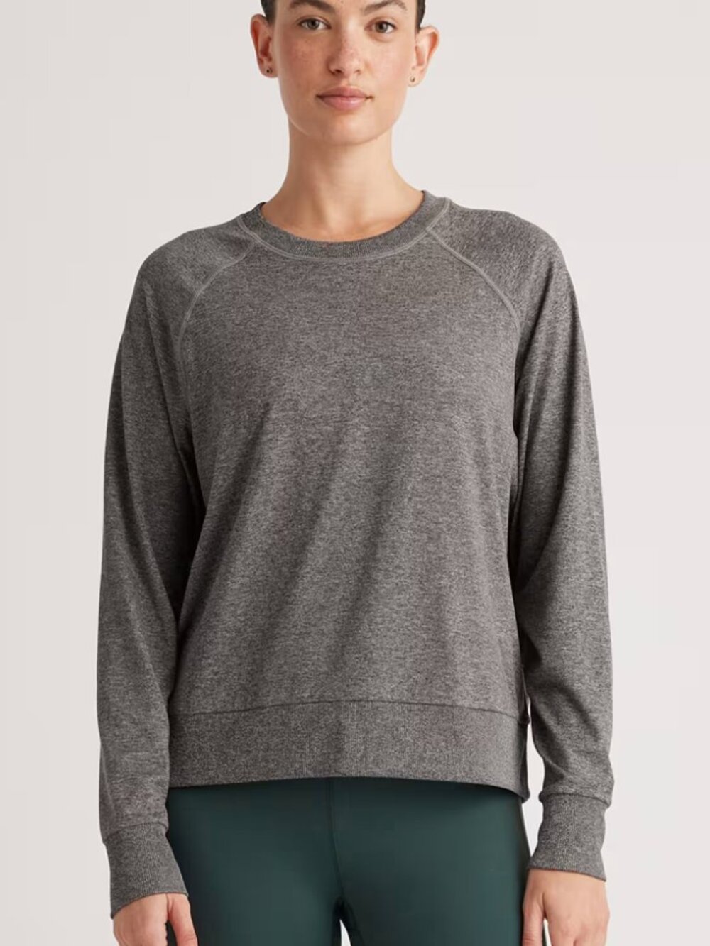 Quince Flowknit Ultra-Soft Performance Pullover Crew Women's Large EUC